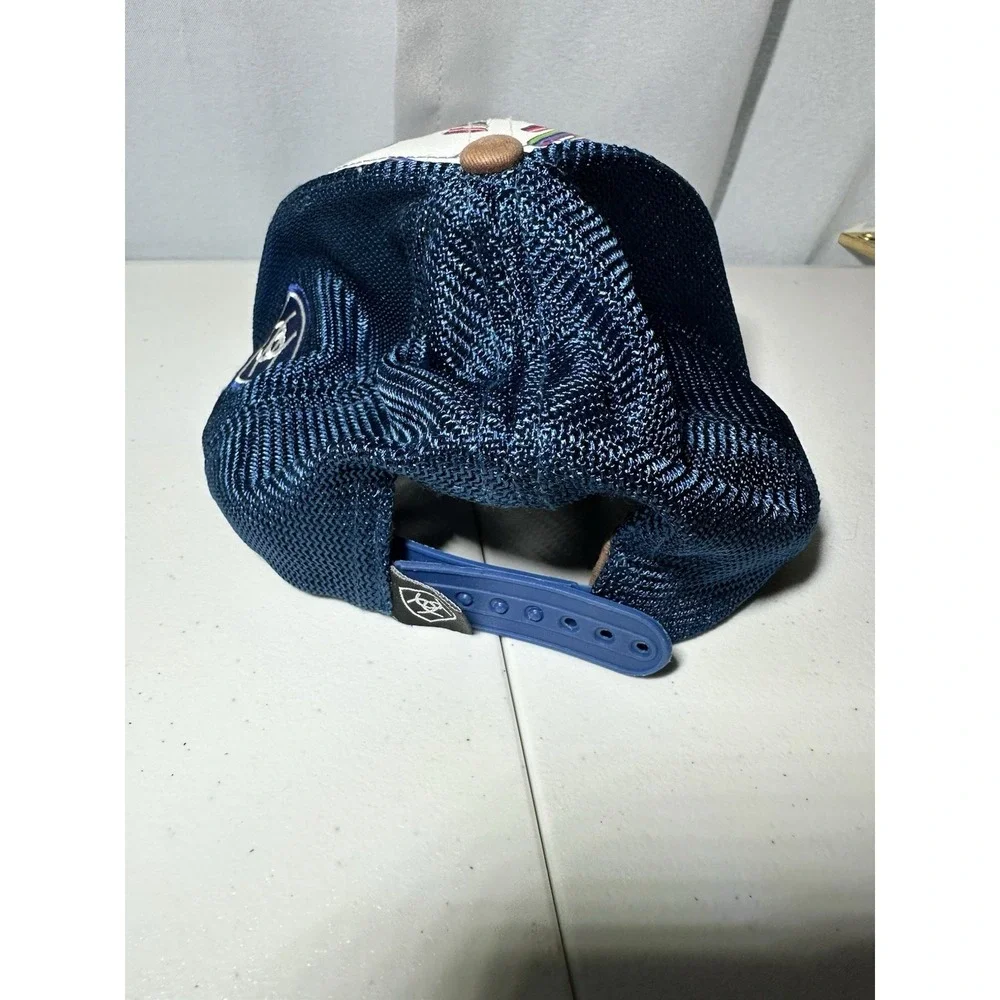 Ariat Cactus Print Trucker Hat Multicolor Western Snapback Brown Blue Mesh